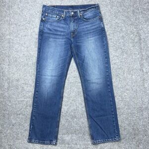 Levi's Jeans Mens 34x30 Blue 514 Slim Straight Stretch Cotton Faded Denim Pants